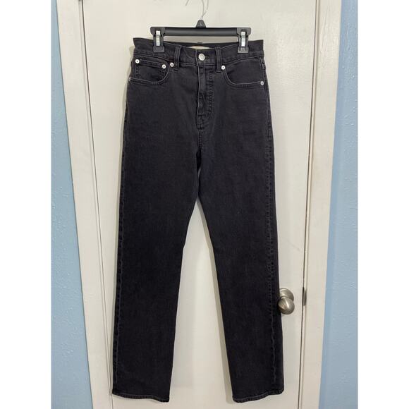 Madewell Jeans Size 25 Faded Black High Rise 90s Straight Grunge Festival - Picture 1 of 7